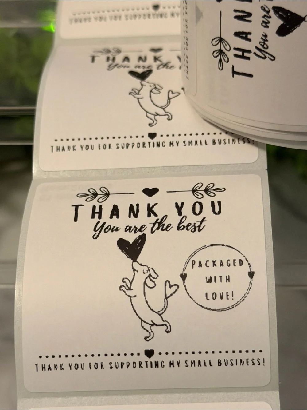 Dachshund Thank You Stickers 2x2 | 200 Small Business Labels Packaged with Love